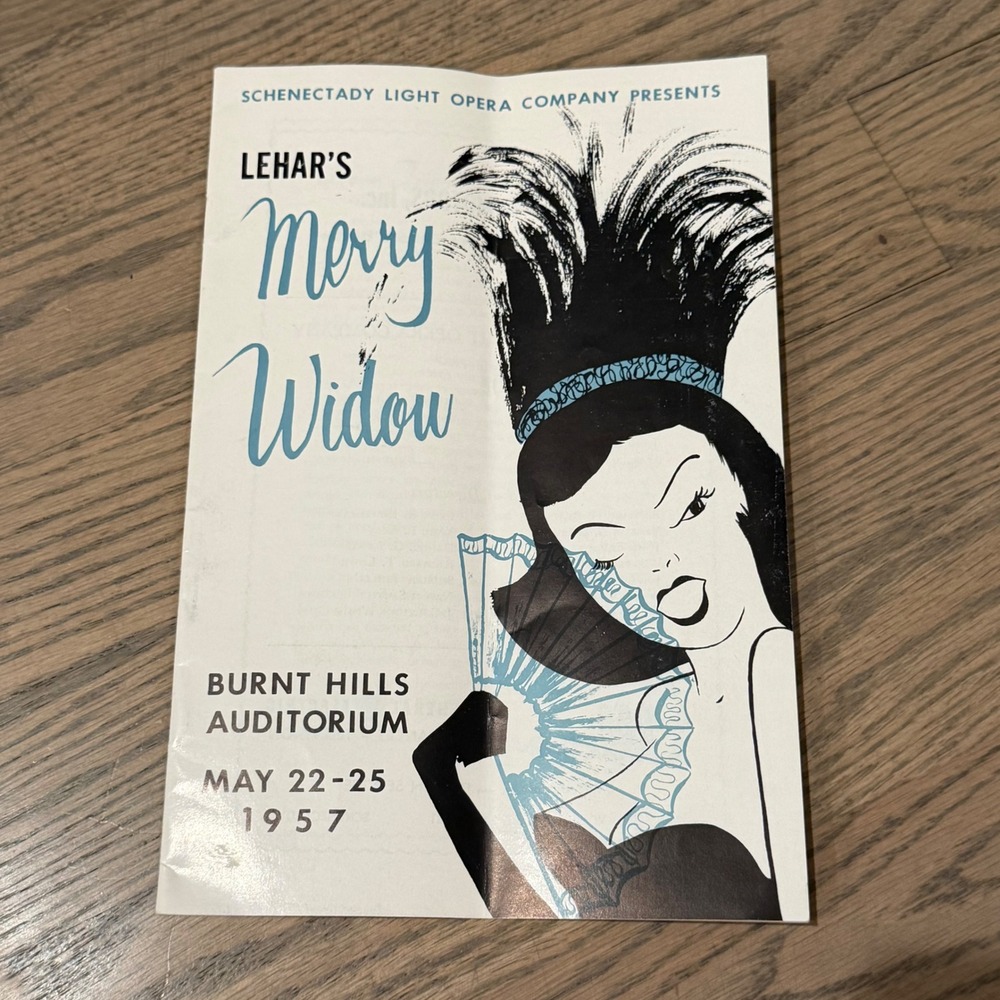 Vtg 1957 The Merry Widow Program Schenectady Light Opera Burnt Hills NY